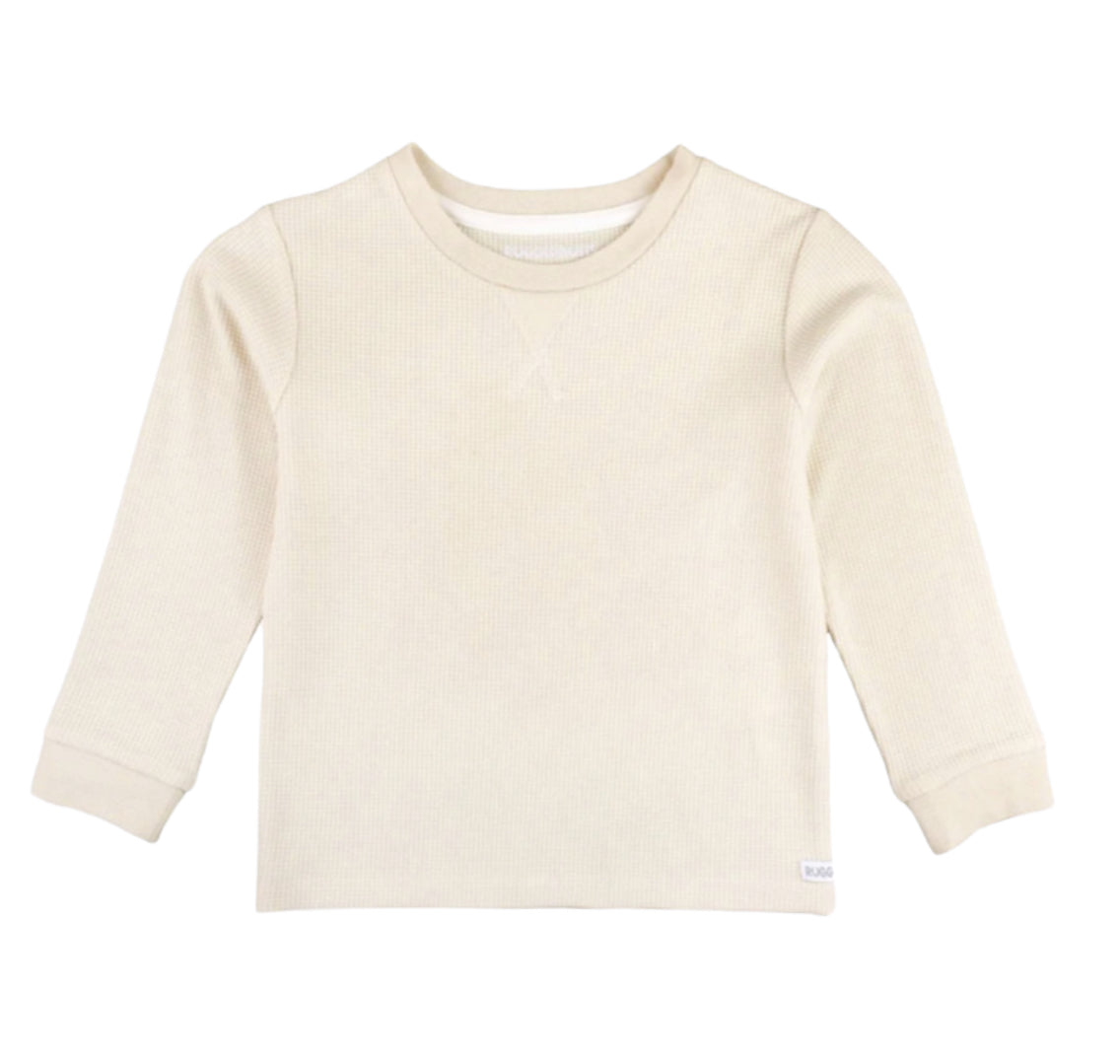 Cream Waffle Knit Shirt