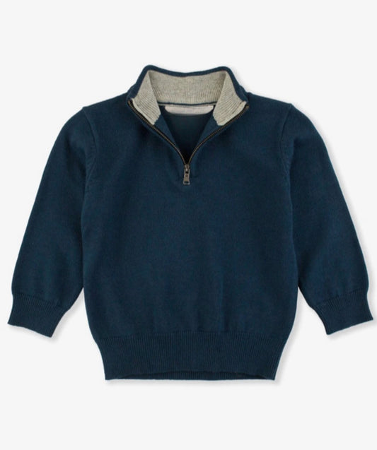 Navy Quarter Zip Sweater